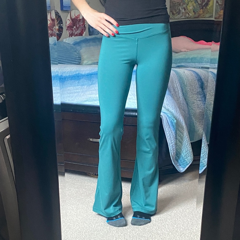 New Yogalicious Lux XS Teal Aquamarine Women's Flare Leggings Yoga Pants